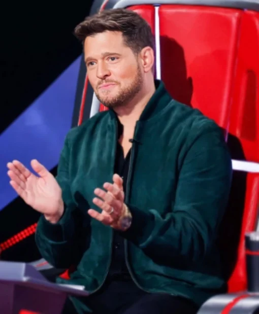 Michael Buble The Voice S28 Green Suede Jacket