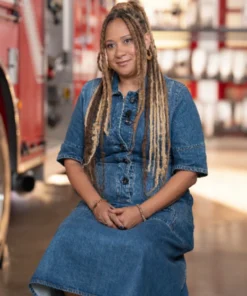 9-1-1 S09 Karen Wilson Denim Dress