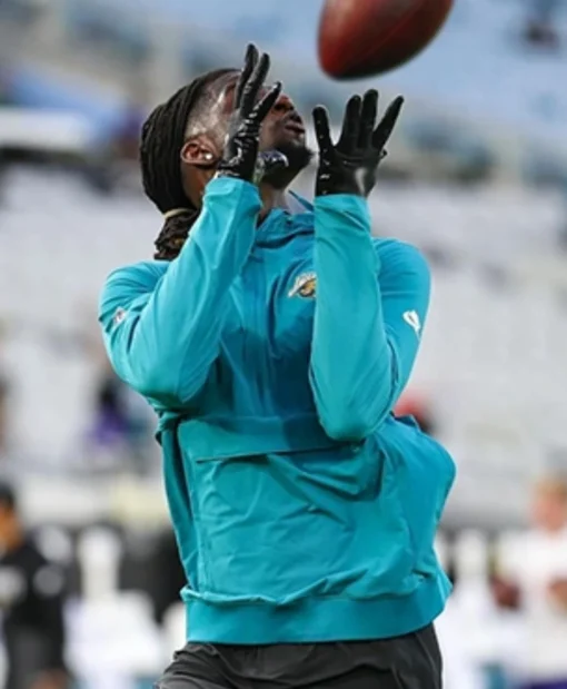 Jacksonville Jaguars Travis Hunter 2025 Sideline Anorak Blue Jacket