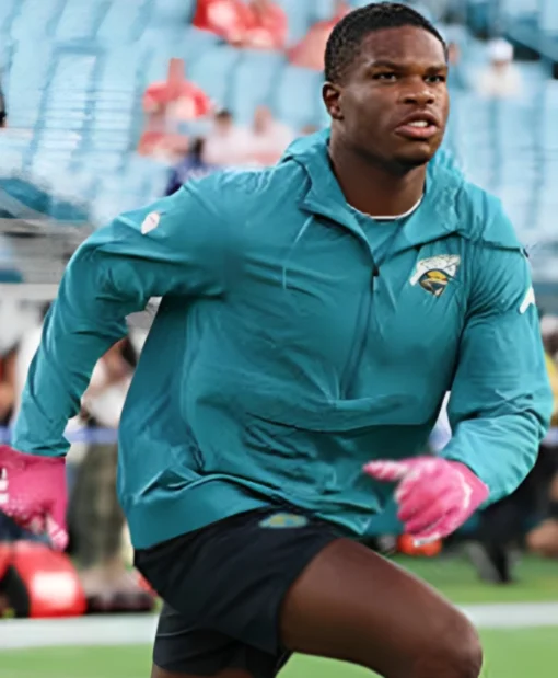Travis Hunter Jaguars Sideline Anorak Blue Jacket