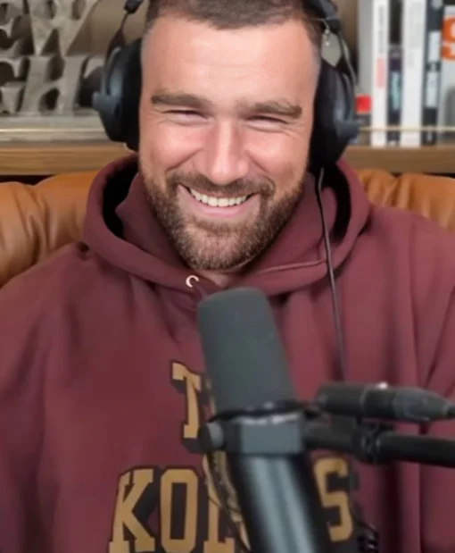 New Heights Ep 157 Travis Kelce Maroon Graphic Hoodie For Unisex