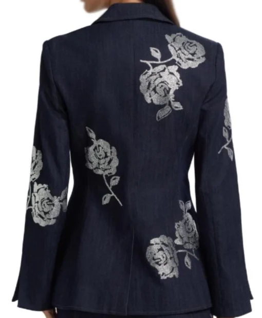 Ruby Marino TV Series Electric Bloom S01 Tulip Aoki Rose Embroidry Denim Blazer