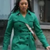 Tamera Mowry Haunted Harmony Mysteries Trench Green Coat