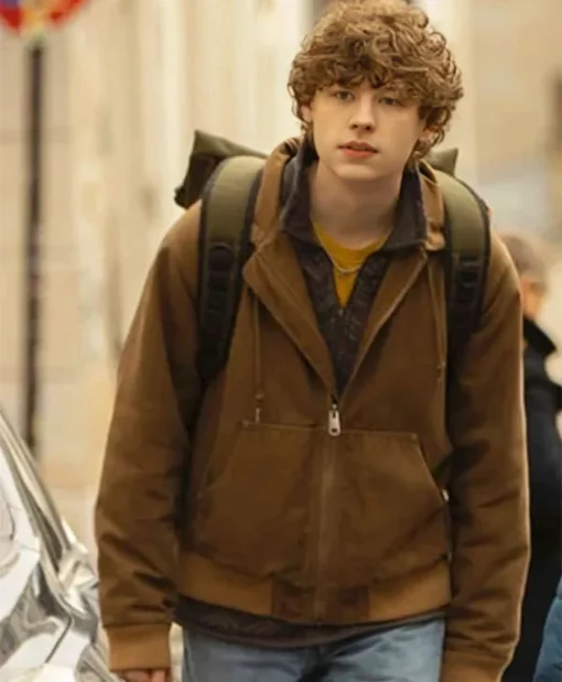 Kyle Morgan Film The Family Plan 2 2025 Van Crosby Cotton Hooded Jacket - Brown
