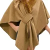 Veronica Peters Welcome To Plathville S7 Brown Fur Trim Poncho Shop Now