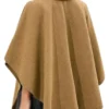Welcome To Plathville S07 Veronica Peters Brown Batwing Fur Collar Poncho