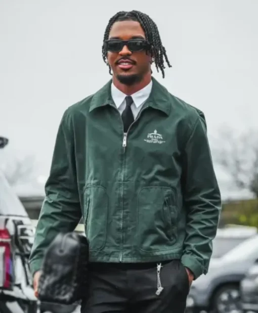 Jayden Daniels Green Cotton Jacket