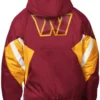 Breakaway Crinkle Popover Line Up Washington Commanders Half-Zip Hooded Burgundy Jacket