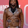 Shaboozey Academy Country Music Awards Leather Jacket