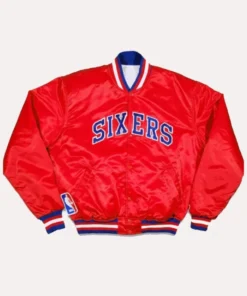 Philadelphia Sixers 76ers Red Starter Varsity Jacket