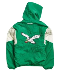 Buy Philadelphia Eagles 80’s Green Half-Zip Pullover Anorak Jacket