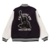 A Bathing Ape Black & White Varsity Wool and Leather Jacket