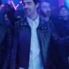 Joe Jonas Movie A Very Jonas Christmas 2025 Black Leather Biker Jacket