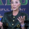 Michelle Yeoh Access Hollywood 2025 Green Collarless Jacket