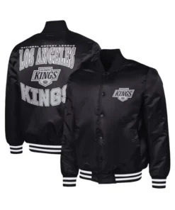 LA Kings Adaptive Bold Logo Satin Varsity Jacket