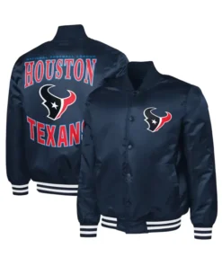 Houston Texans Adaptive Team Graphic Varsity Satin Jacket