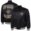 New Orleans Saints Adaptive Team Graphic Varsity Satin Jacket