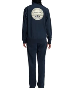 Oasis x Adidas 2025 White Stipped Navy Blue Tracksuit for Men and Women