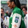 A’ja Wilson Gatorade Green and White Varsity Jacket Shop Now