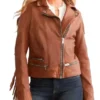 Eva Thomas TV Series Beyond The Gates 2025 Ambyr Michelle Leather Fringe Jacket