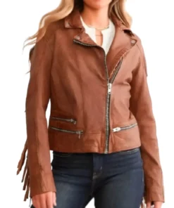 Eva Thomas TV Series Beyond The Gates 2025 Ambyr Michelle Leather Fringe Jacket