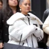 Ariana Grande 2025 White Oversized Puffer Jacket