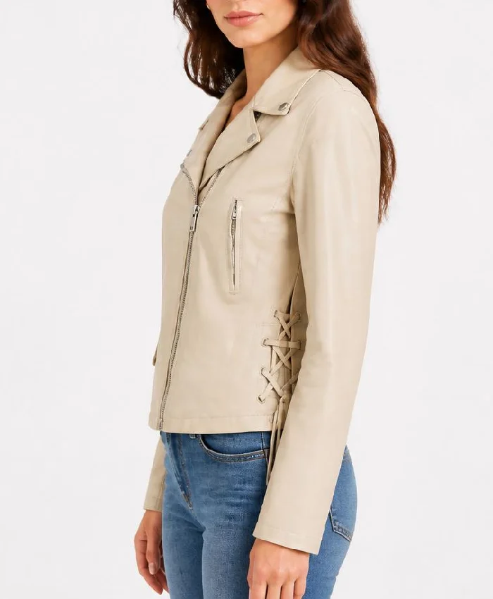 Asymmetrical Women’s Stylish Biker Leather Jacket For Womens
