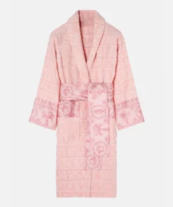 Baby Pink Versace Baroque Bathrobe For Men and Women