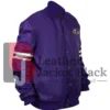 Baltimore Ravens Starter Purple Satin Full Snap Bomber Jacket