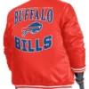 Adaptive Team Graphic Buffalo Bills Orange Red Full-Snap Satin Varsity Jacket
