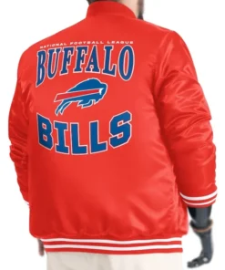 Adaptive Team Graphic Buffalo Bills Orange Red Full-Snap Satin Varsity Jacket