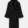 Versace Black Allover Fur Bathrobe for Men and Women