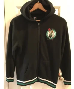 Boston Celtics Youth Full Zip Black Hooded Jacket