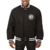 Brooklyn Nets Black Letterman Wool Jacket