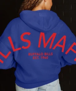 Never Stop Buffalo Bills Oversized Blue Hoodie