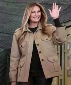 Melania Trump Camp Lejeune Visit 2025 Jacket
