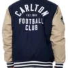 Carlton Blues Lock Up Full-Zip Navy and Beige Cotton Jacket