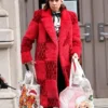 Carrie Preston Elsbeth S03 Red Shearling Coat