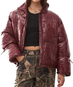 Taj Atwal Daddy Issues Season 02 Cherry Burgundy Puffer Jacket