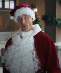 Parker Young Movie Christmas On Duty 2025 Josh Cannon Santa Claus Red Velvet Coat