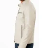 Classic Café Racer Leather Motorcycle Beige Jacket