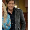 Michael Damian The Young and the Restless 2025 Danny Romalotti Crinkled Black Leather Jacket