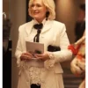 Glenn Close All’s Fair 2025 White Pleated Coat