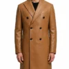 Double-Breasted Brown Overcoat For Men