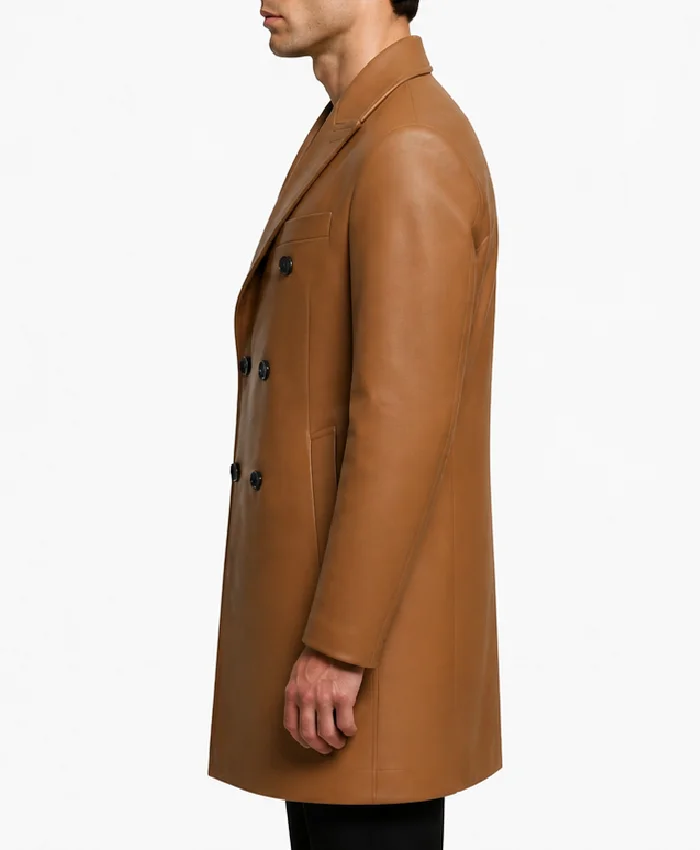 Double-Breasted Brown Overcoat Men