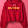 UO x Dunkin Graphic Bubble Womens Oversized Pink Hoodie