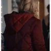 Jessica Movie All Is Merry & Bright 2025 Emily Rose Hooded Quilted Long Zipper Coat