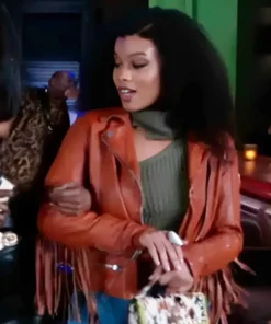 Ambyr Michelle Beyond The Gates 2025 Leather Fringe Jacket