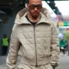 Lewis Hamilton Brazil F1 Grand Prix 2025 Beige Hooded Puffer Jacket