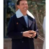 Finding Mr Christmas Jonathan Bennett Navy Sherpa Collar Coat